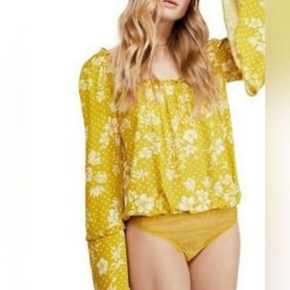 Intimately Free People One on One Date Bodysuit in Marigold Size Small GUC - Picture 2 of 9